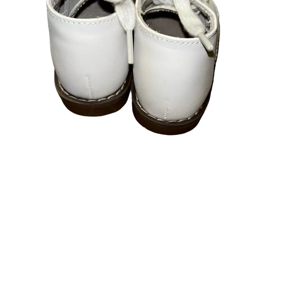 Footmates todd white leather baby walker shoes steppers booties size 3.5 wide